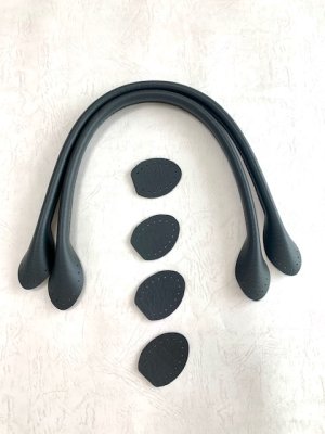 画像1: レザー持ち手/ダークグレー＃99/約40ｃｍ/YAH-40