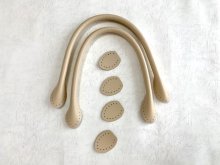 他の写真1: レザー持ち手/薄アイボリー＃103/約40ｃｍ/YAH-40
