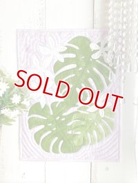 再入荷までしばらくお待ちください！/パッチワークタペストリーキット／ハワイアンキルト／モンステラとティアレのタペストリー