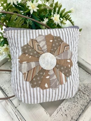 画像1: パッチワークバッグキット／簡単ダーツ入りドレスデンサコッシュ