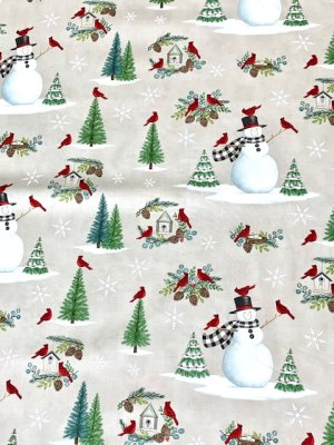 画像1: 生地ＵＳＡコットン /moda/クリスマス2025生地/総柄/スノーマン
