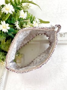 他の写真1: handmade完成品/クロッシェポーチ+ドイリー付き/裏布キルト芯仕立て/ツィード風