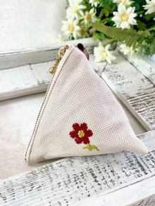 他の写真2: handmade完成品/パッチワークタペストリー/ポピー畑のタペストリー+刺繍ポーチ+コースター3点セット