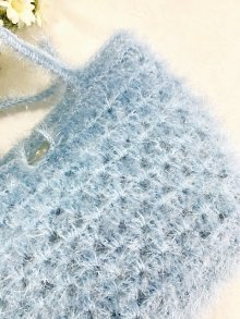 他の写真2: handmade完成品/クロッシェバッグ/グラニーミニバッグ/ブルー