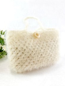 他の写真2: handmade完成品/クロッシェバッグ/グラニーミニバッグ白