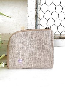 他の写真1: handmade完成品/2つ折り財布/刺繍花ピンク