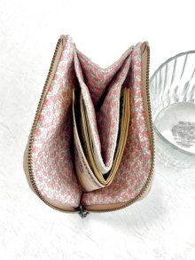 他の写真2: handmade完成品/2つ折り財布/刺繍花ピンク