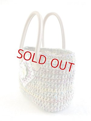 画像2: handmade完成品/クロッシェバッグ/フラワーモチーフ/グラニーバッグ/パステルカラー/裏布キルト芯仕立て