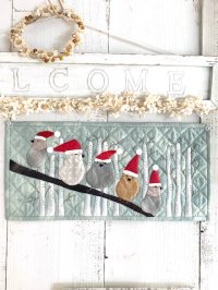 パッチワークタペストリーキット／冬色小鳥のタペストリー／季節を彩るミニタペシリーズ