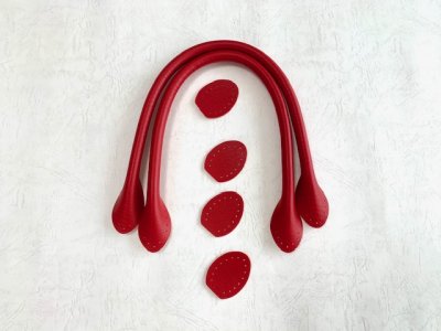画像1: レザー持ち手/赤＃2/約40ｃｍ/YAH-40